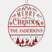 Merry Christmas Classic Custom Familie Keepsake Keramisch Ornament (Links)