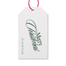 Merry Christmas Classic Design Familie Gift Label