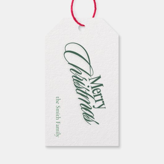 Merry Christmas Classic Design Familie Gift Label Cadeaulabel (Achterkant)