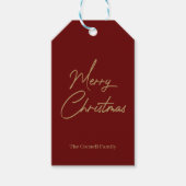 Merry Christmas Classic Maroon Cadeaulabel (Voorkant)