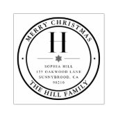 Merry Christmas Classic Monogram Adres Rubberstempel (Afrduk)