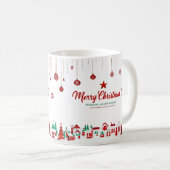 Merry Christmas Classic Mug – Red & Green Village  Koffiemok (Voorkant rechts)