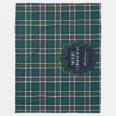 Merry Christmas Classic Preppy Tartan Plaid Fleece Deken (Voorkant)