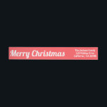Merry Christmas Classic Red Color Retouradres<br><div class="desc">Vrolijk kerstfeest Stijlvolle moderne elegante monogram Minimale klassieke rode kleur retour adres wrap round label.</div>