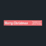 Merry Christmas Classic Red Color Retouradres<br><div class="desc">Vrolijk kerstfeest Stijlvolle moderne elegante monogram Minimale klassieke rode kleur retour adres wrap round label.</div>