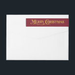 Merry Christmas Classic Red Retour Adreslabel<br><div class="desc">Met een tijdloos rood ontwerp en een elegant lettertype zijn deze labels perfect voor het verspreiden van gejuich terwijl uw correspondentie stijlvol en georganiseerd blijft. Ideaal voor kerstkaarten,  uitnodigingen voor feesten en cadeaupakketten. Pas aan met jouw naam en adres voor een persoonlijke,  feestelijke touch!</div>