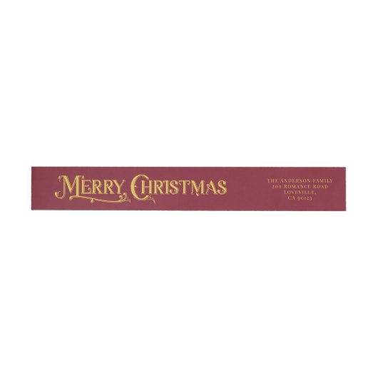 Merry Christmas Classic Red Retour Adreslabel (Individueel)
