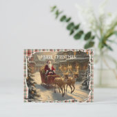 Merry Christmas Classic Retro Festive Christmas Feestdagenkaart (Staand voorkant)