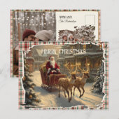 Merry Christmas Classic Retro Festive Christmas Feestdagenkaart (Voorkant / Achterkant)