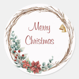 Merry Christmas Classic Ronde Stickers