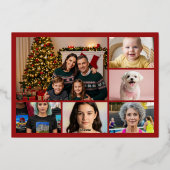 Merry Christmas Classic Script Red Folie Feestdagenkaart (Achterkant)