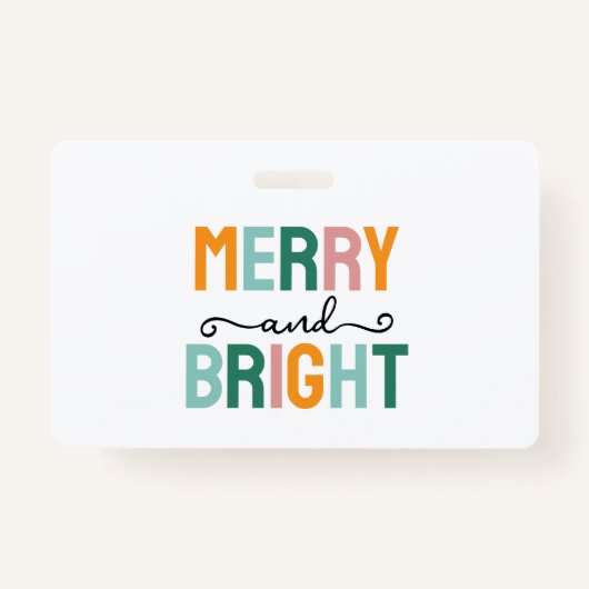 Merry Christmas Classical Unique Minimalist Plain Badge (Voorkant)