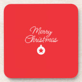 Merry Christmas Classical Unique Minimalist Plain Bier Onderzetter (Voorkant)