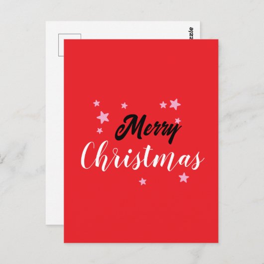 Merry Christmas Classical Unique Minimalist Plain Briefkaart (Voorkant / Achterkant)