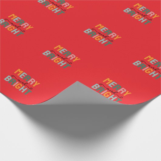 Merry Christmas Classical Unique Minimalist Plain Cadeaupapier (Hoek)