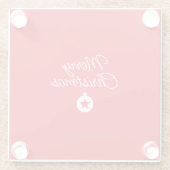 Merry Christmas Classical Unique Minimalist Plain Glazen Onderzetter (Achterkant)