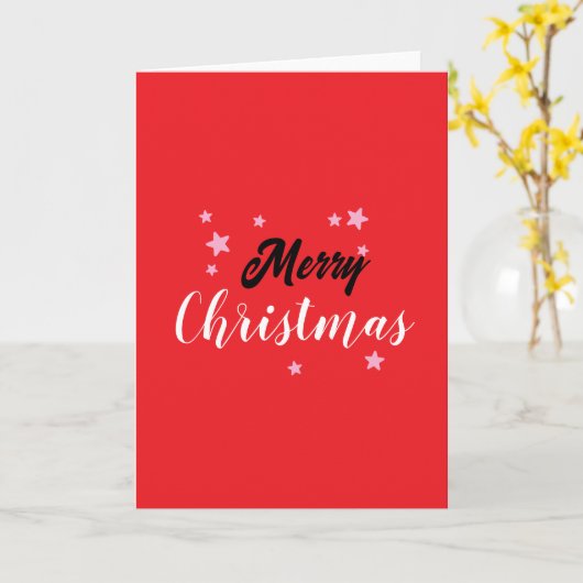 Merry Christmas Classical Unique Minimalist Plain Kaart (Gele Bloem)