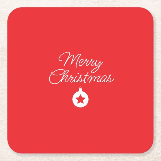 Merry Christmas Classical Unique Minimalist Plain Kartonnen Onderzetters (Voorkant)
