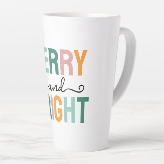 Merry Christmas Classical Unique Minimalist Plain Latte Mok (Rechterhoek)