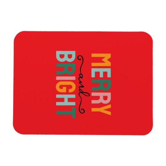 Merry Christmas Classical Unique Minimalist Plain Magneet (Horizontaal)