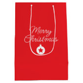 Merry Christmas Classical Unique Minimalist Plain Medium Cadeauzakje (Achterkant)