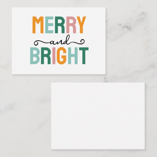 Merry Christmas Classical Unique Minimalist Plain Notitiekaartje (Voorkant / Achterkant)