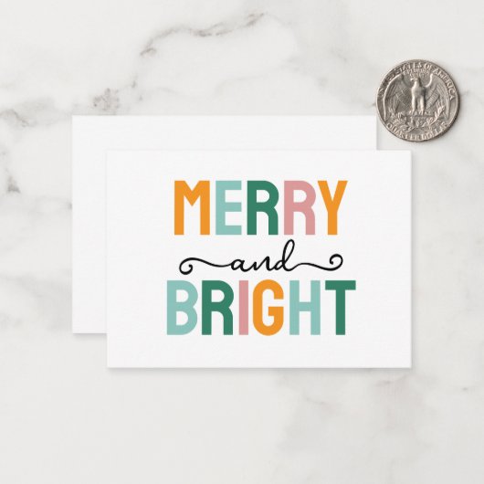 Merry Christmas Classical Unique Minimalist Plain Notitiekaartje (Voorkant / Achterkant in situ)