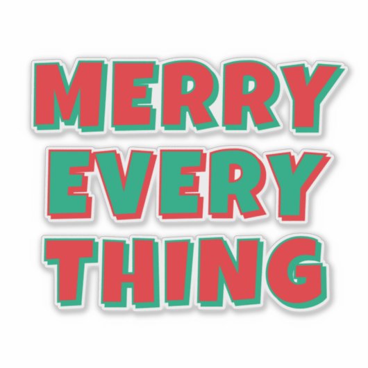 Merry Christmas Classical Unique Minimalist Plain Sticker (Voorkant)