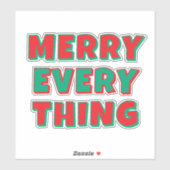 Merry Christmas Classical Unique Minimalist Plain Sticker (Vel)