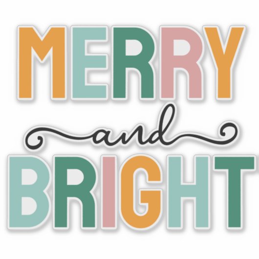 Merry Christmas Classical Unique Minimalist Plain Sticker (Voorkant)