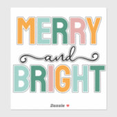 Merry Christmas Classical Unique Minimalist Plain Sticker (Vel)