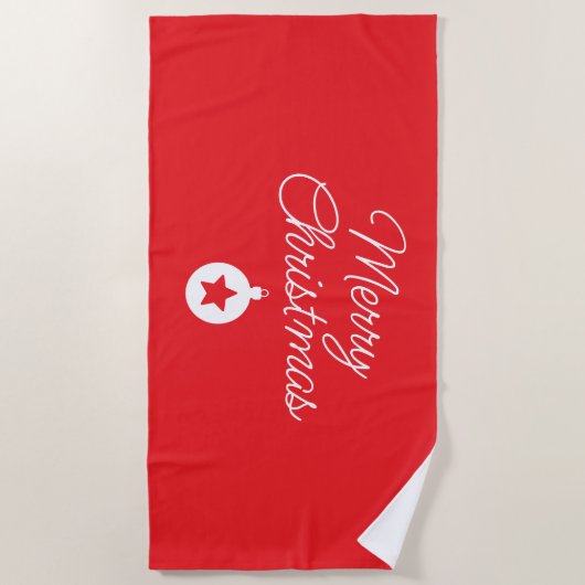 Merry Christmas Classical Unique Minimalist Plain Strandlaken (Voorkant)