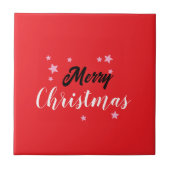 Merry Christmas Classical Unique Minimalist Plain Tegeltje (Voorkant)