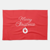 Merry Christmas Classical Unique Minimalist Plain Theedoek (Horizontaal)