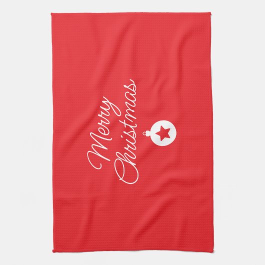 Merry Christmas Classical Unique Minimalist Plain Theedoek (Verticaal)