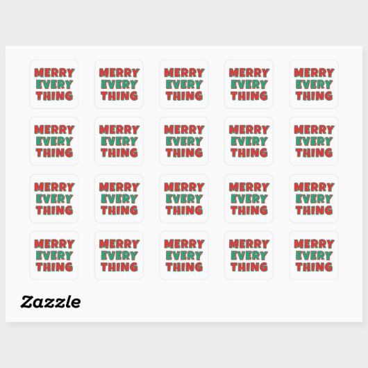 Merry Christmas Classical Unique Minimalist Plain Vierkante Sticker (Vel)
