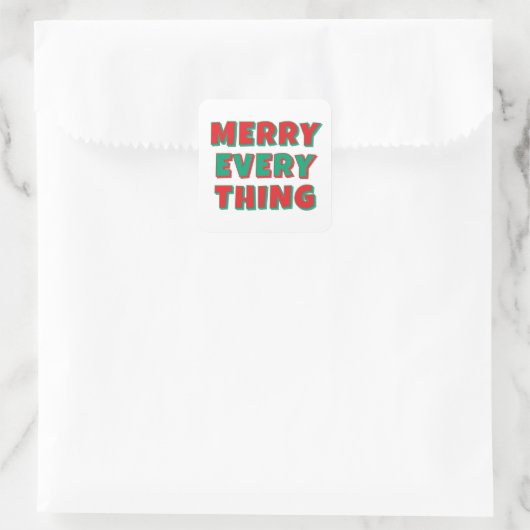 Merry Christmas Classical Unique Minimalist Plain Vierkante Sticker (Tas)