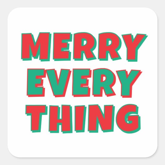 Merry Christmas Classical Unique Minimalist Plain Vierkante Sticker (Voorkant)