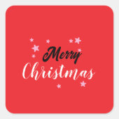 Merry Christmas Classical Unique Minimalist Plain Vierkante Sticker (Voorkant)