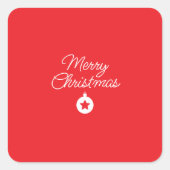 Merry Christmas Classical Unique Minimalist Plain Vierkante Sticker (Voorkant)