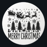 MERRY CHRISTMAS clip art zwart Ronde Sticker<br><div class="desc">Vier het vakantieseizoen met feestelijke Merry Christmas clip art, perfect voor het toevoegen van vakantie juichen aan uw projecten. Dit collectie van vrolijke kerstmis en vrolijke kerstclipkunst bevat gratis en premiumopties die ideaal zijn voor het maken van aangepaste kaarten, vakantiedecor of sociale mediaposts. Met de klassieke vrolijke kerstclipart en de...</div>