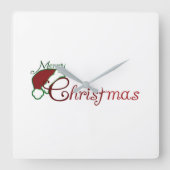 **MERRY CHRISTMAS** CLOCK VIERKANTE KLOK (Voorkant)
