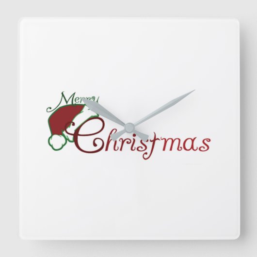**MERRY CHRISTMAS** CLOCK VIERKANTE KLOK (Voorkant)