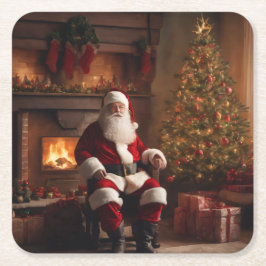 Merry Christmas Coaster – Festive Holiday Kartonnen Onderzetters