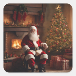 Merry Christmas Coaster – Festive Holiday Vierkante Sticker