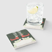 Merry Christmas coaster Stenen Onderzetter (Zijkant)