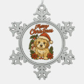 Merry Christmas Cockapoo Snowflake Framed Ornament (Voorkant)