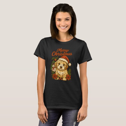 Merry Christmas Cockapoo T-Shirt (Voorkant volledig)