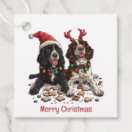 Merry Christmas Cocker Spaniel Dogs Bedankjes Labels