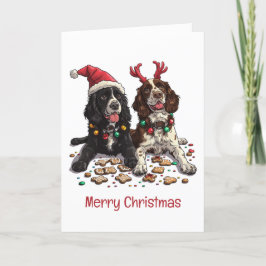 Merry Christmas Cocker Spaniel Dogs Feestdagen Kaart